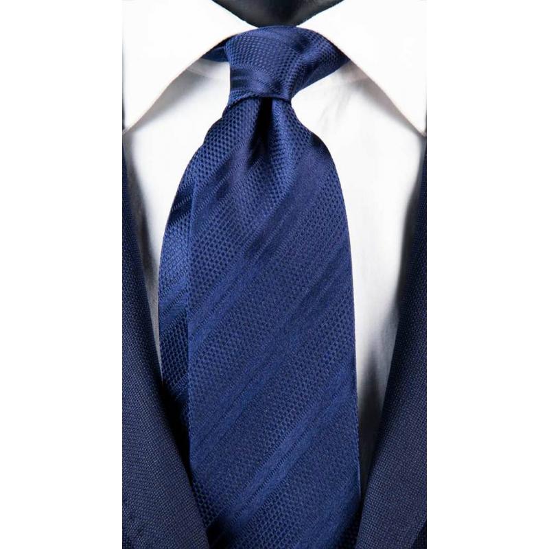 Niebieski, luksusowy krawat z jedwabiu